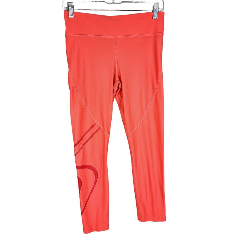 Womens Neon Orange Under Armour HeatGear Compression Leggings Pants Size M